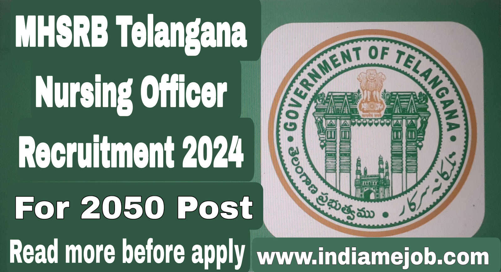 Nursing Officer Jobs in Telangana: MHSRB 2024 Recruitment for 2050 Positions.